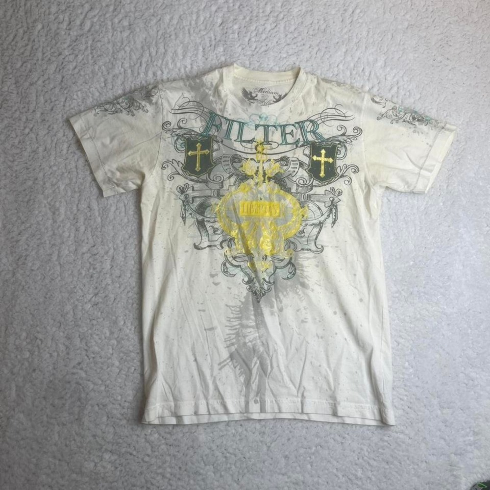 Y2K‎ filter men's white grunge skater goth t-shirt USA made M